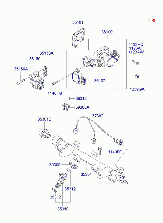 Дроссельная заслонка для Хендай Элантра 2003-2010