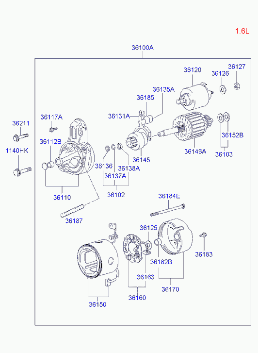 Стартер в сборе для Хендай Элантра 2003-2010