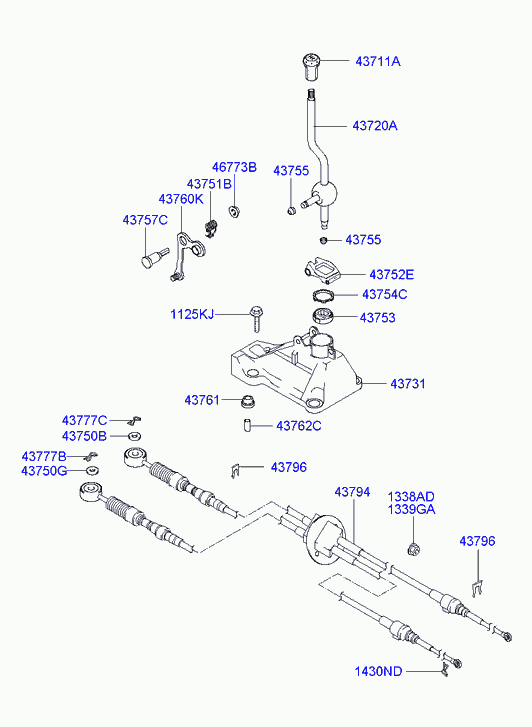 Рычаг переключения скоростей для Хендай Элантра 2003-2010
