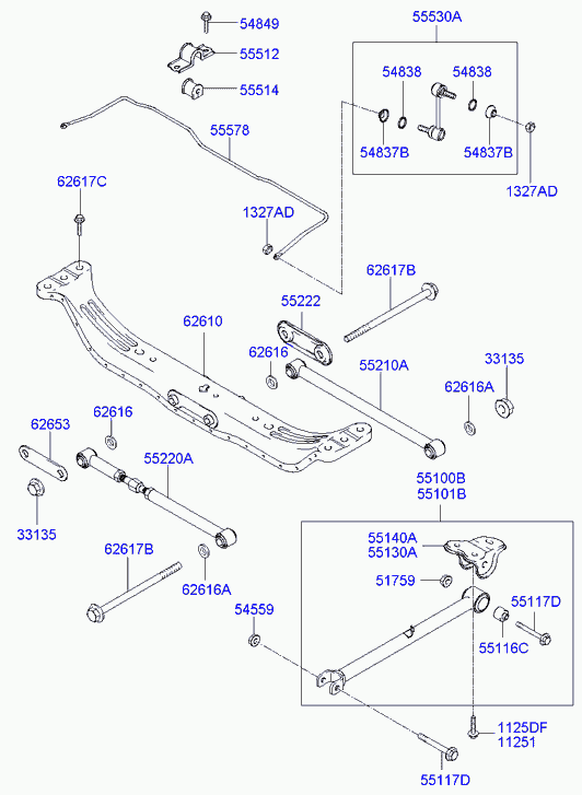 Стабилизатор задний для Хендай Элантра 2003-2010