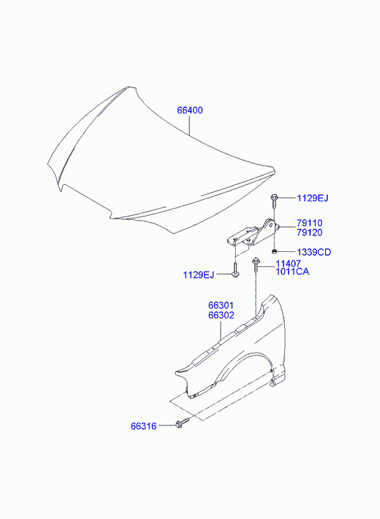 Капот для Хендай Элантра 2003-2010