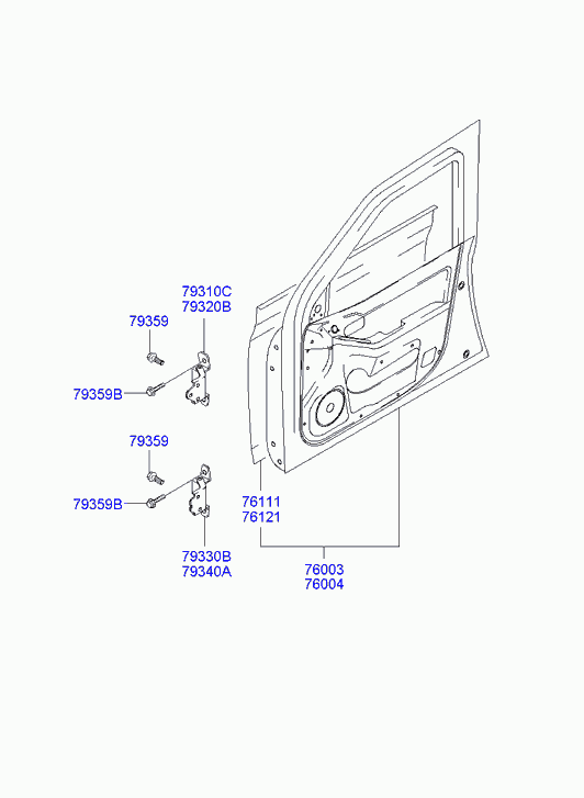 Дверь передняя правая для Хендай Элантра 2003-2010