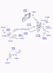 Замок передней левой двери для Хендай Элантра 2003-2010