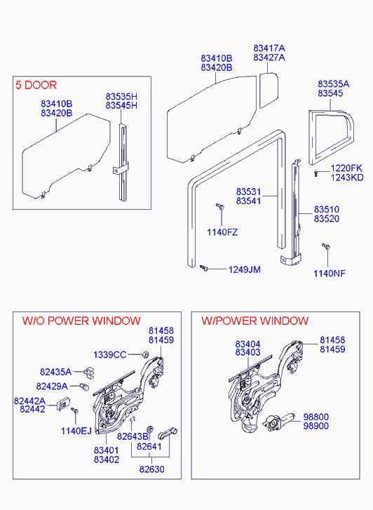 Стекло задней правой двери для Хендай Элантра 2003-2010
