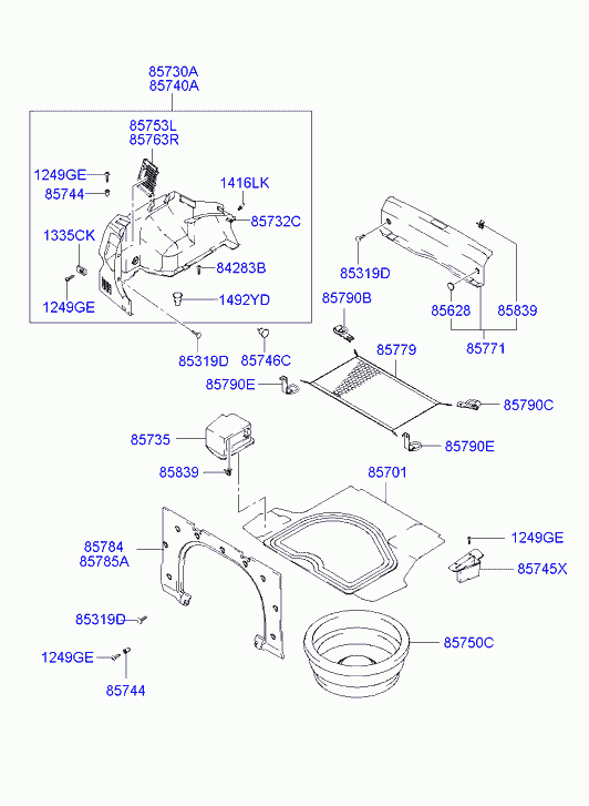 Полка багажника для Хендай Элантра 2003-2010
