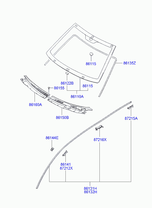 Лобовое стекло для Хендай Элантра 2003-2010