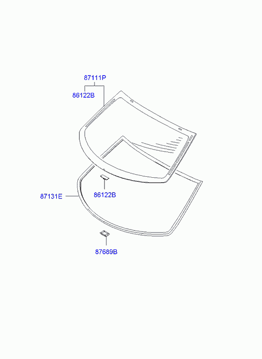Стекло заднее для Хендай Элантра 2003-2010