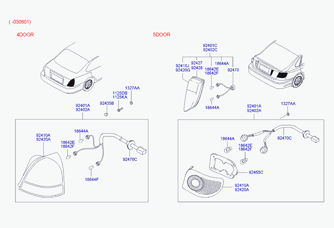Фонарь задний левый на крыле для Хендай Элантра 2003-2010