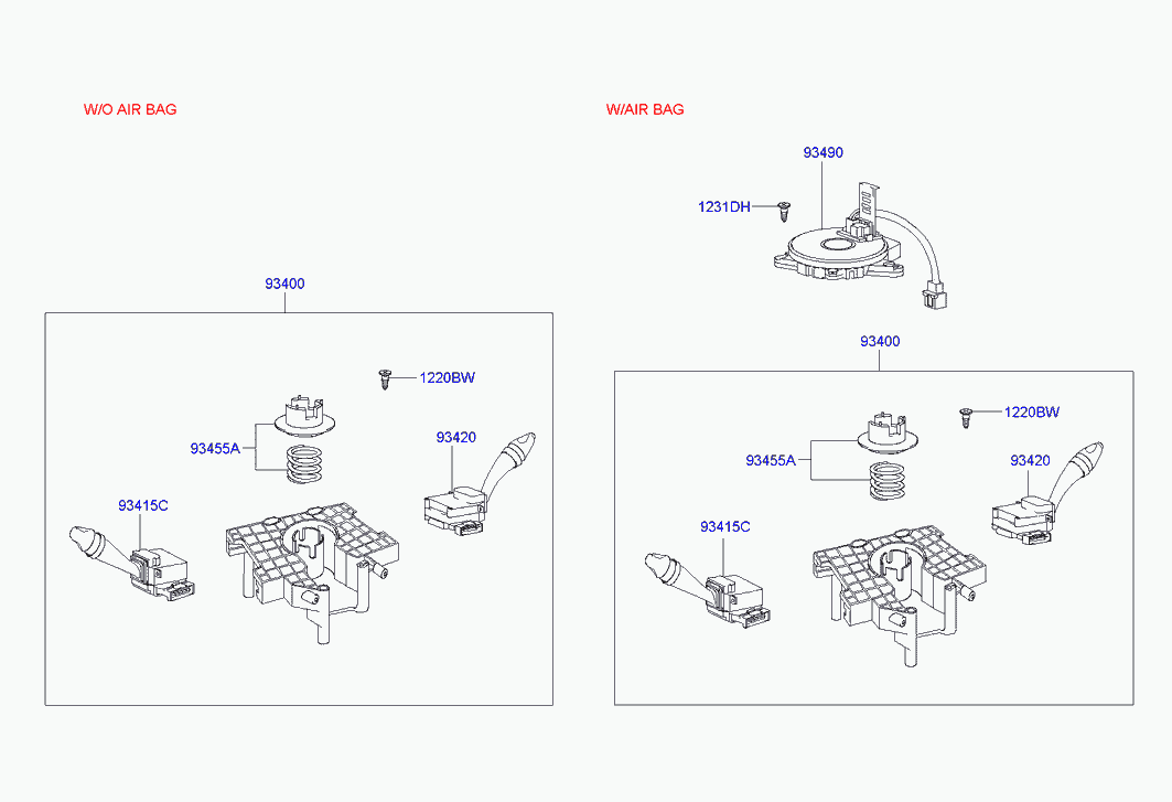 Подрулевой переключатель подсветки для Хендай Элантра 2003-2010