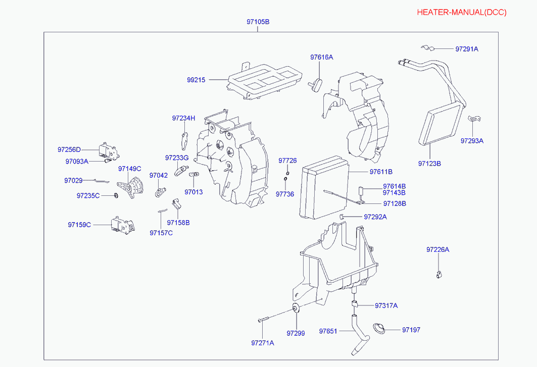 Отопитель салона в сборе для Хендай Элантра 2003-2010