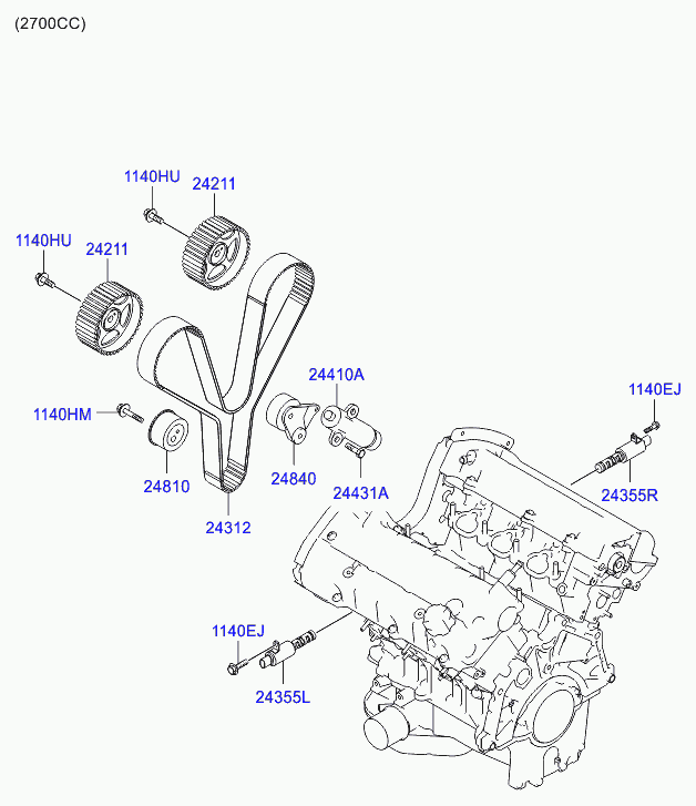 Клапан давления масла левый для Хендай Санта Фе 2005-2010
