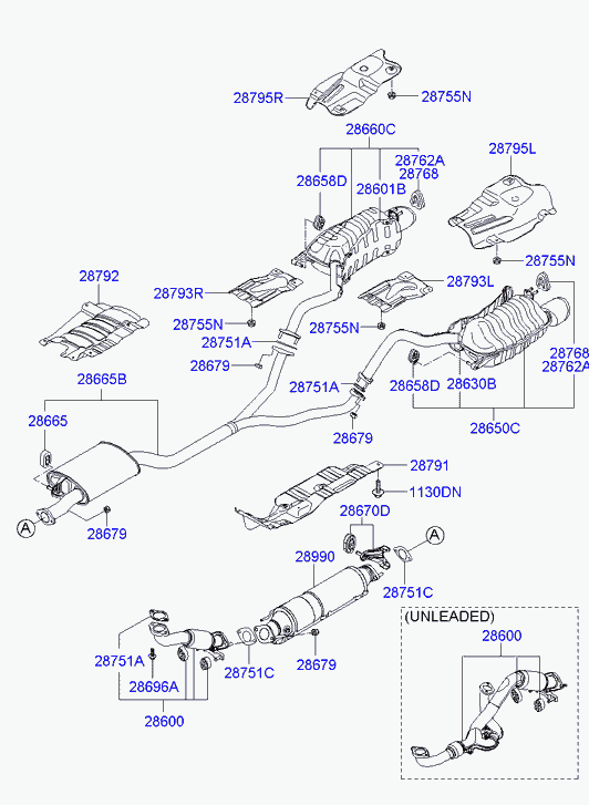 Глушитель средний для Хендай Санта Фе 2005-2010