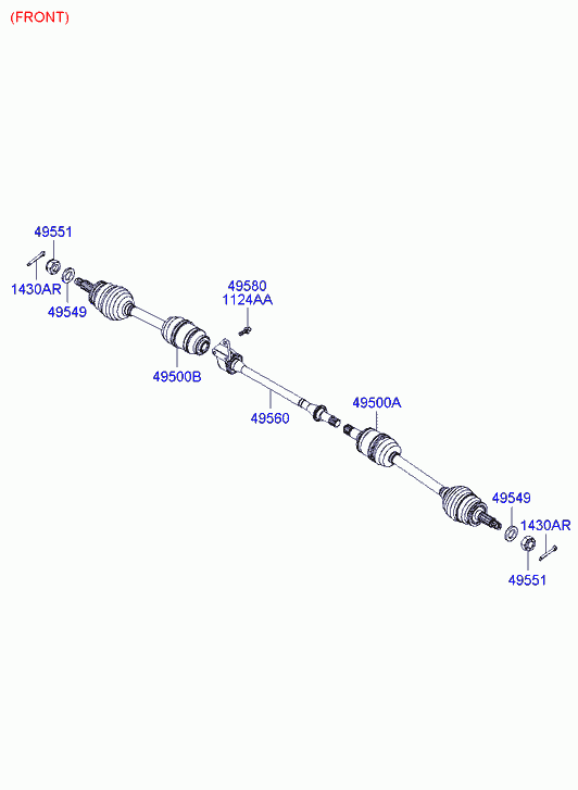 Промежуточный вал для Хендай Санта Фе 2005-2010