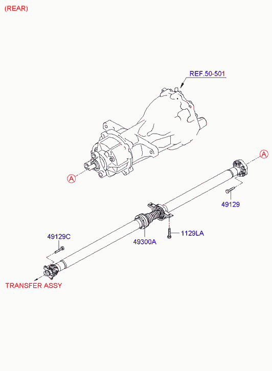 Карданный вал задний для Хендай Санта Фе 2005-2010