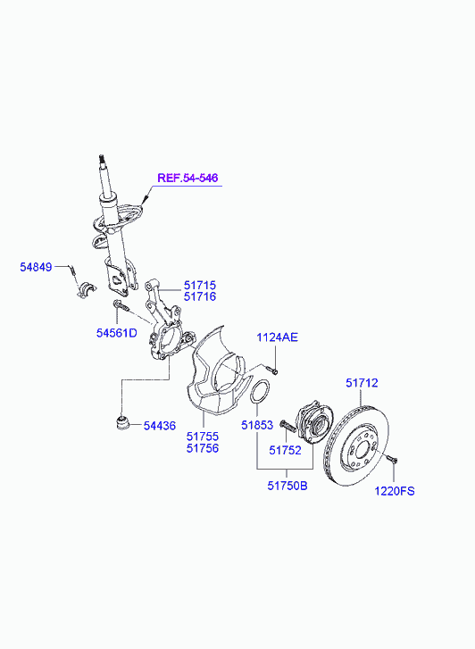 Диск тормозной передний для Хендай Санта Фе 2005-2010