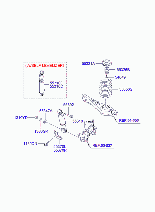 Амортизатор задний для Хендай Санта Фе 2005-2010