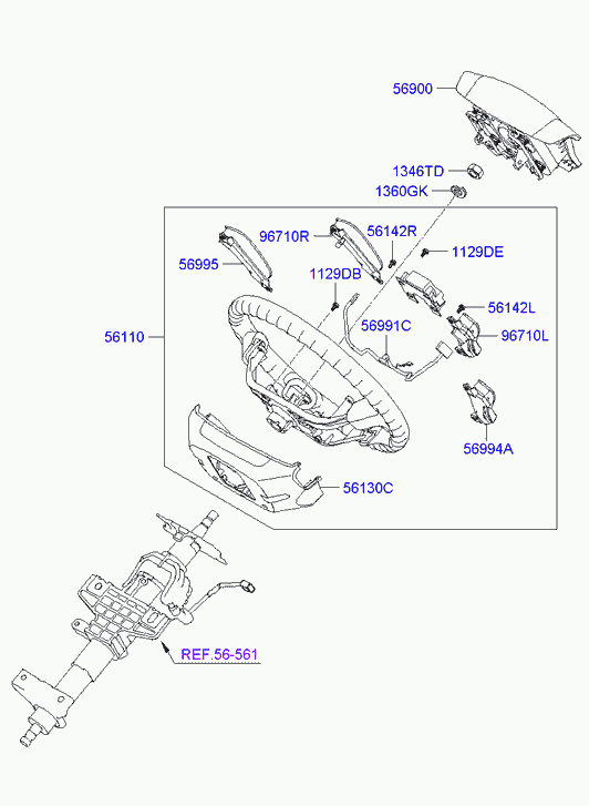 Подушка безопасности водителя для Хендай Санта Фе 2005-2010