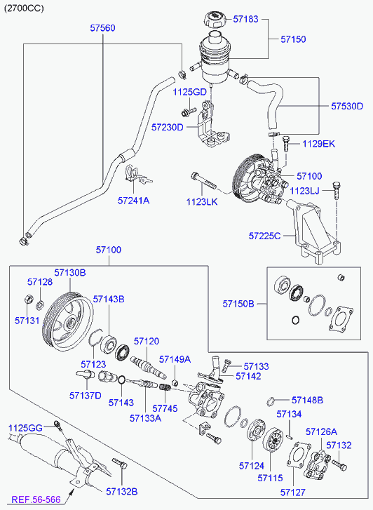 Насос ГУР для Хендай Санта Фе 2005-2010