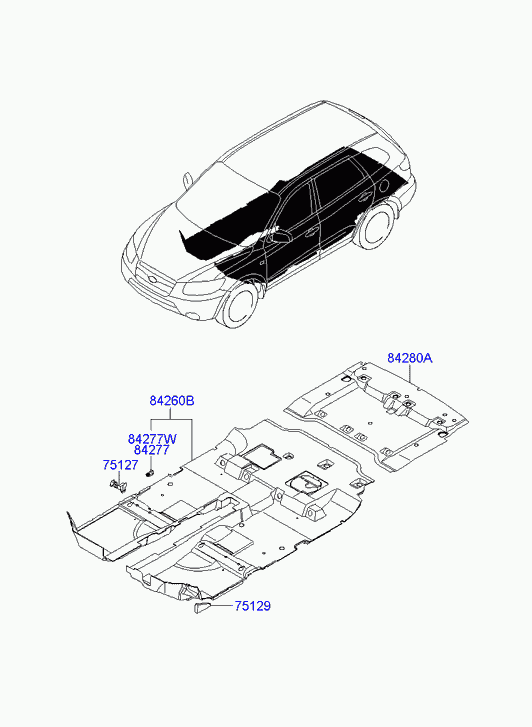 Напольная консоль салона для Хендай Санта Фе 2005-2010