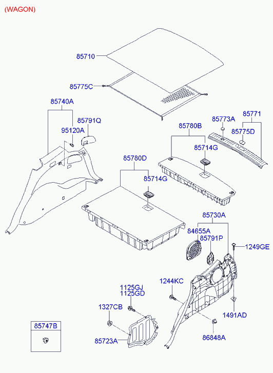 Полка багажника для Хендай Санта Фе 2005-2010
