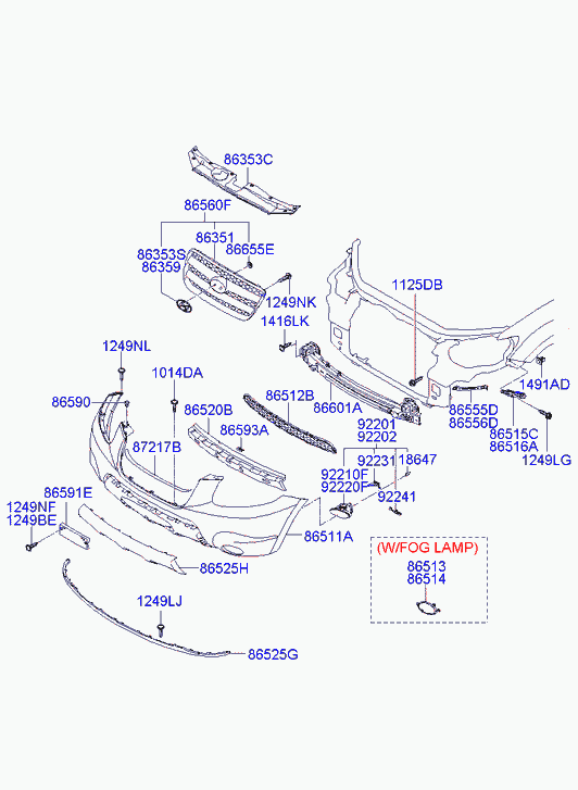 Решетка радиатора для Хендай Санта Фе 2005-2010