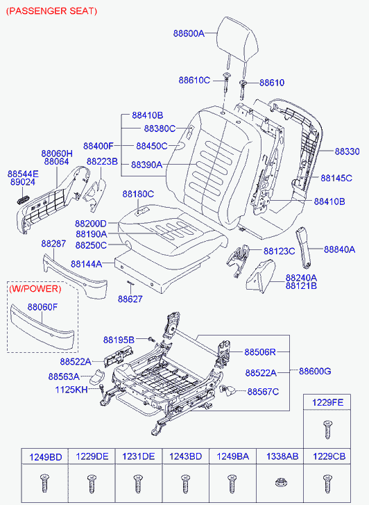 Подушка сиденья водителя для Хендай Санта Фе 2005-2010
