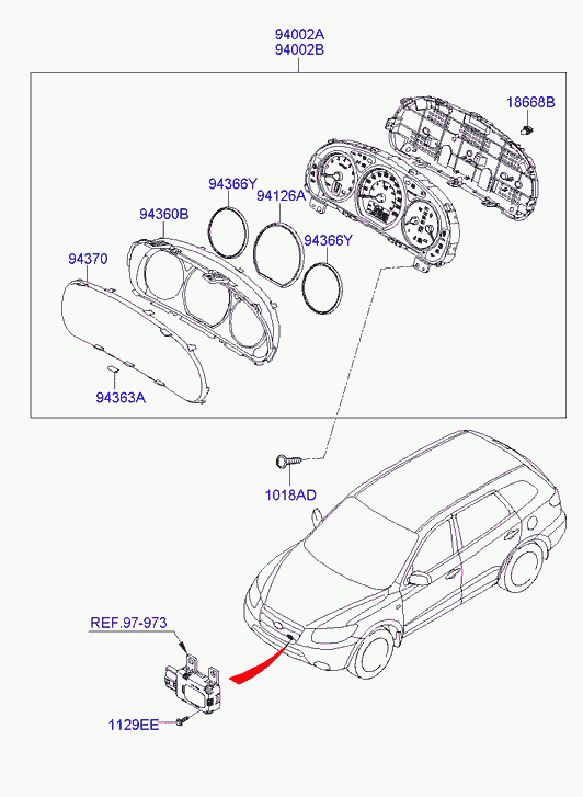 Щиток приборов для Хендай Санта Фе 2005-2010