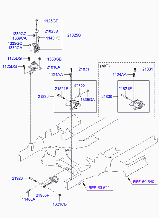 Подушка двигателя правая для Киа Рио 2011-2015