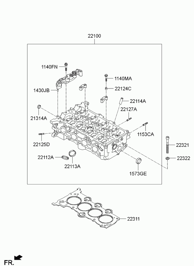 Головка блока цилиндров в сборе для Киа Рио 2011-2015