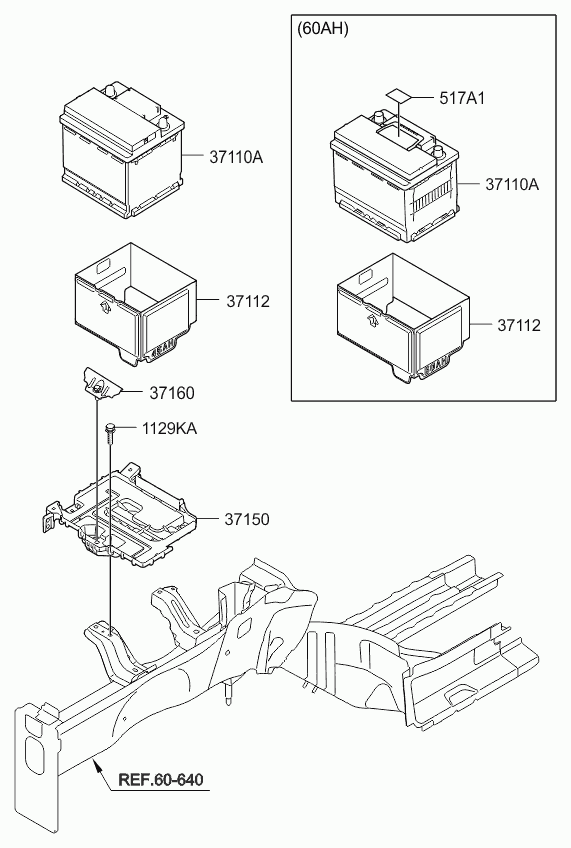 Аккумулятор для Киа Рио 2011-2015