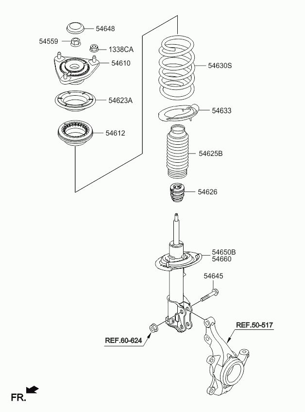 Стойка передняя правая для Киа Рио 2011-2015