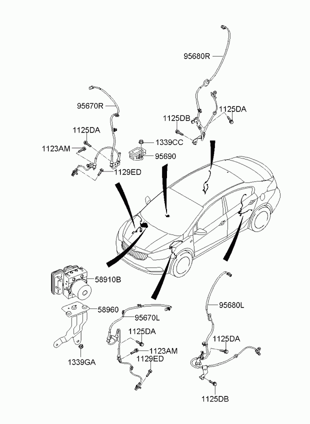 Датчик АБС передний правый для Киа Рио 2011-2015
