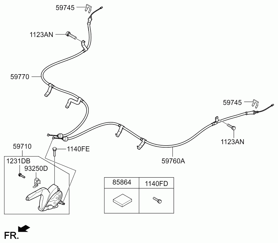 Рычаг стояночного, ручного тормоза для Киа Рио 2011-2015