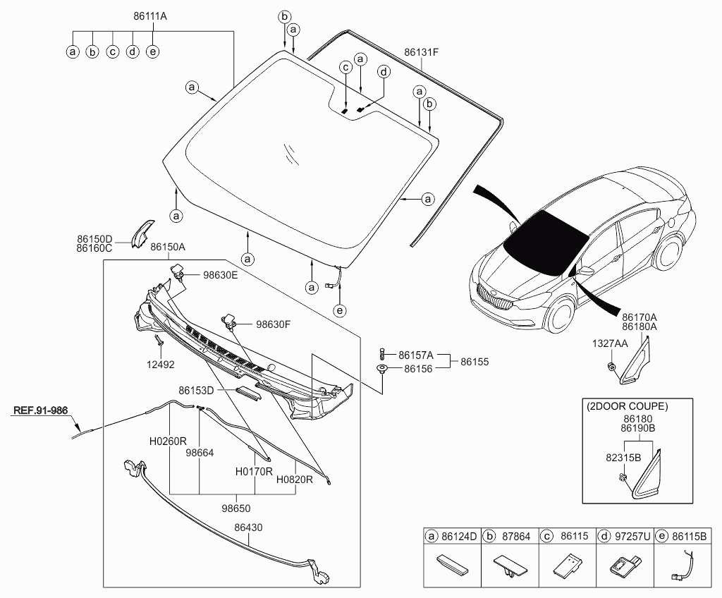 Лобовое стекло для Киа Рио 2011-2015