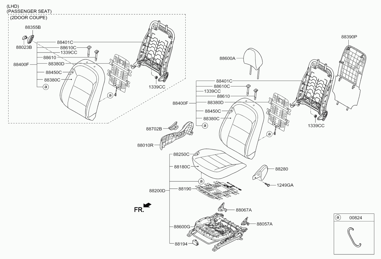 Спинка переднего сиденья пассажира для Киа Рио 2011-2015