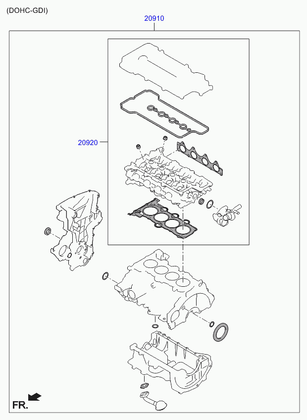 Комплект прокладок для двигателя для Киа Соул 2011-2014