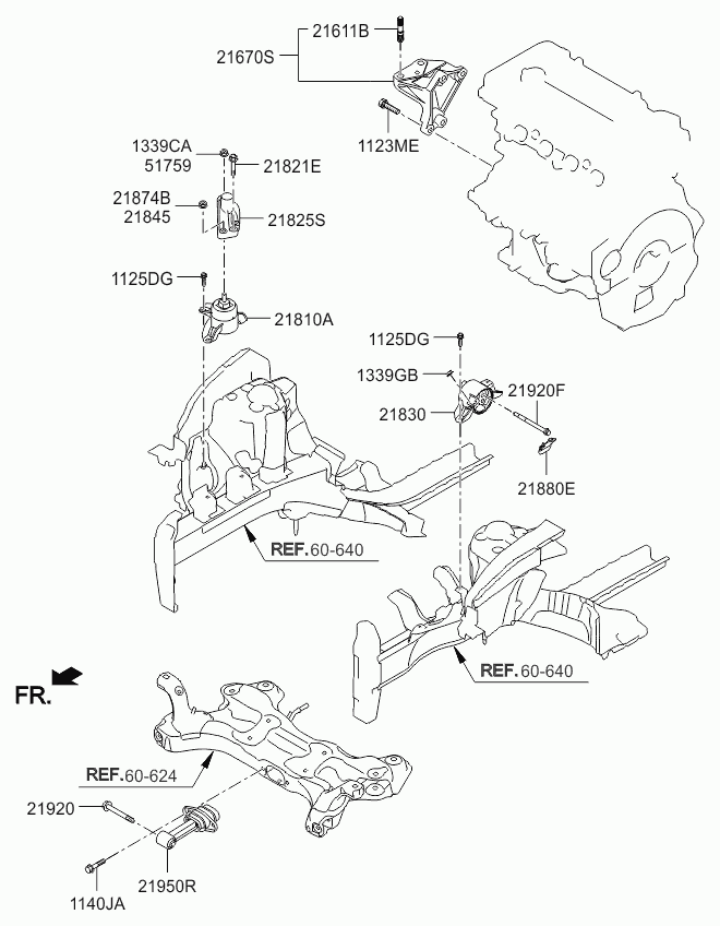 Подушка двигателя передняя для Киа Соул 2011-2014
