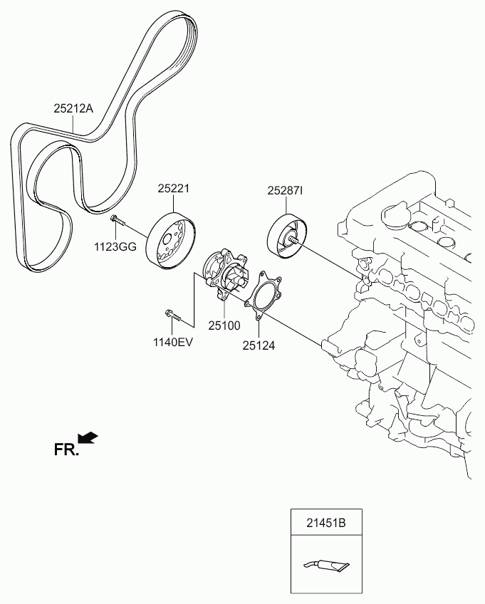 Помпа водяная для Киа Соул 2011-2014