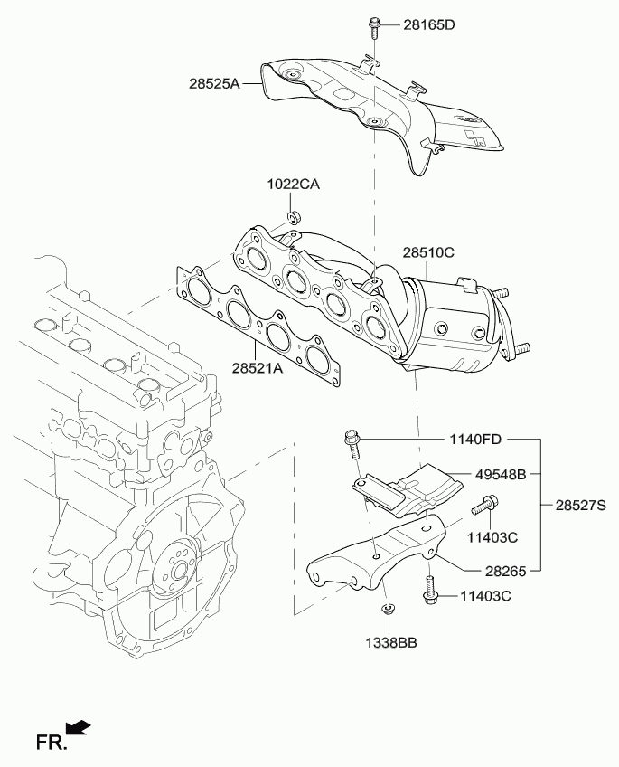 Коллектор выпускной для Киа Соул 2011-2014