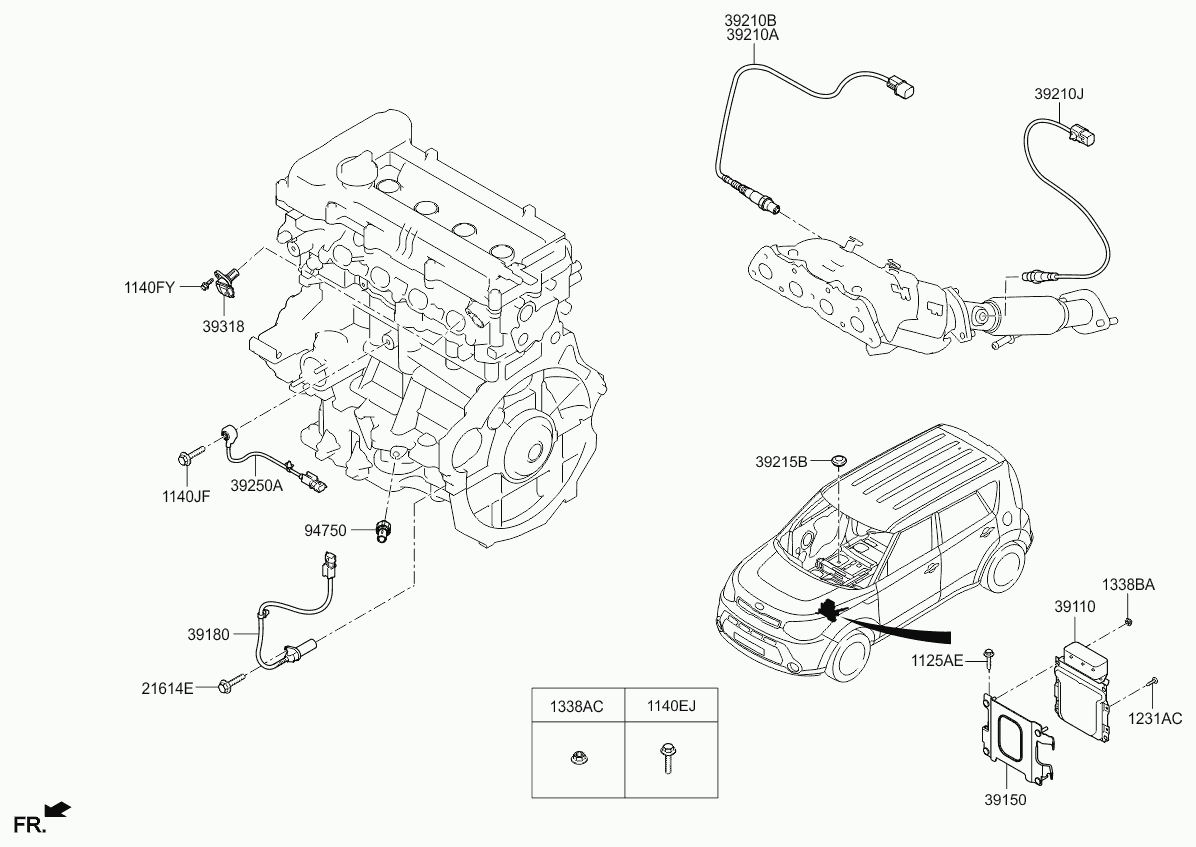 Датчик положения коленвала для Киа Соул 2011-2014