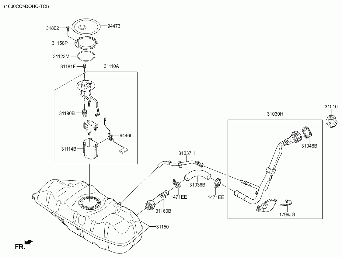 Топливный насос в сборе для Киа Соул 2011-2014
