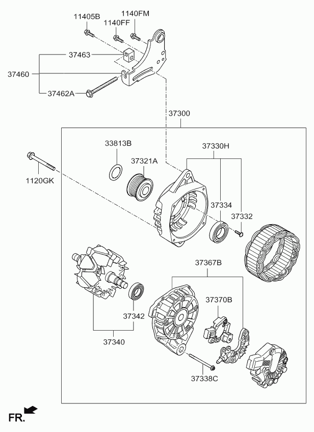 Генератор в сборе для Киа Соул 2011-2014