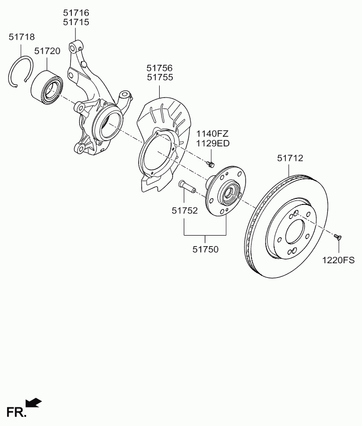 Поворотный кулак передний правый для Киа Соул 2011-2014
