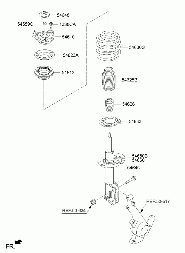 Стойка передняя правая для Киа Соул 2011-2014