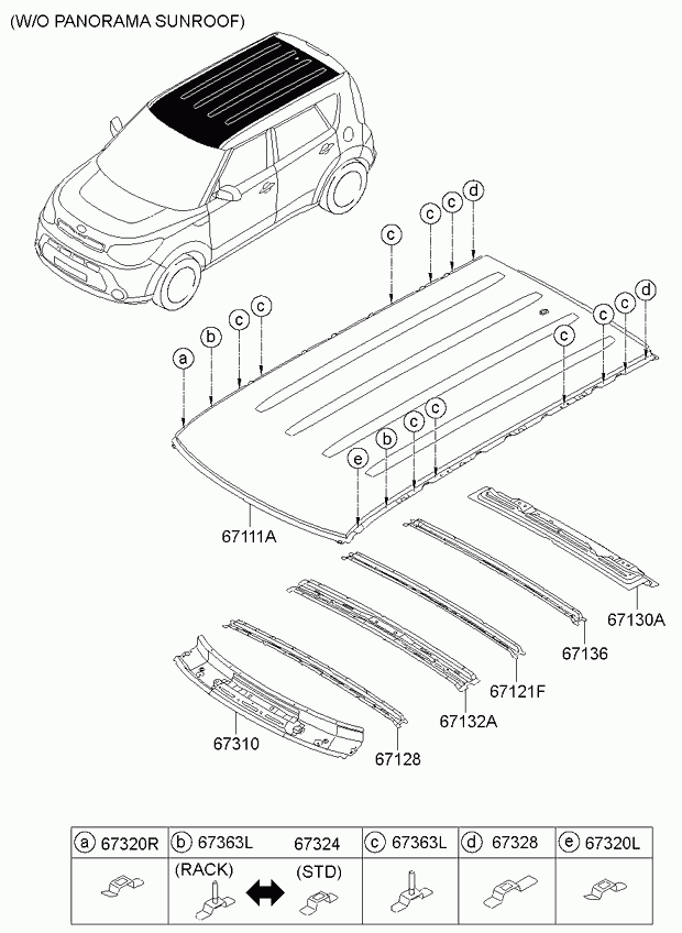 Крыша для Киа Соул 2011-2014