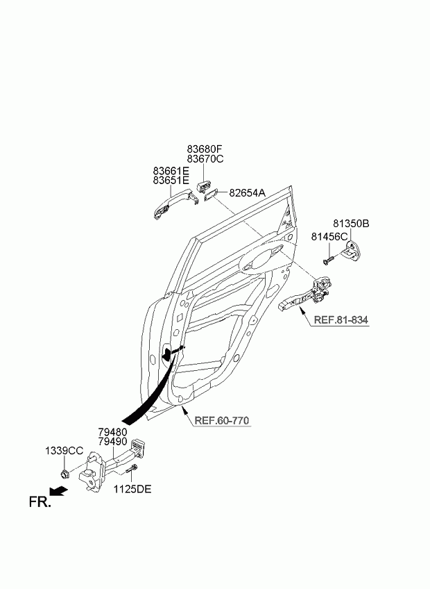 Ручка задней двери для Киа Соул 2011-2014