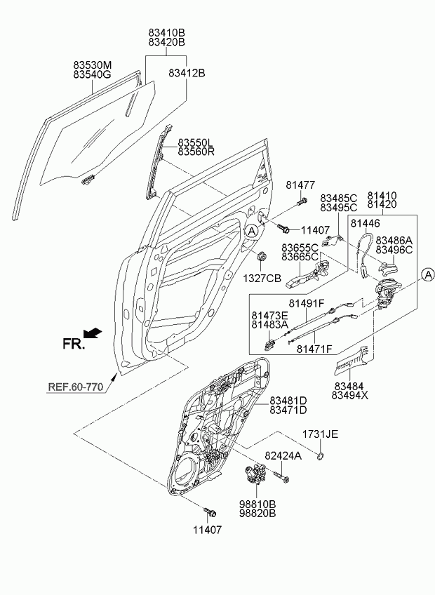Мотор стеклоподъемника заднего левого для Киа Соул 2011-2014