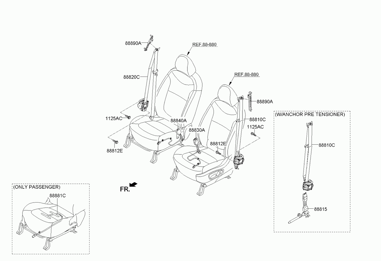 Ремень безопасности водителя для Киа Соул 2011-2014