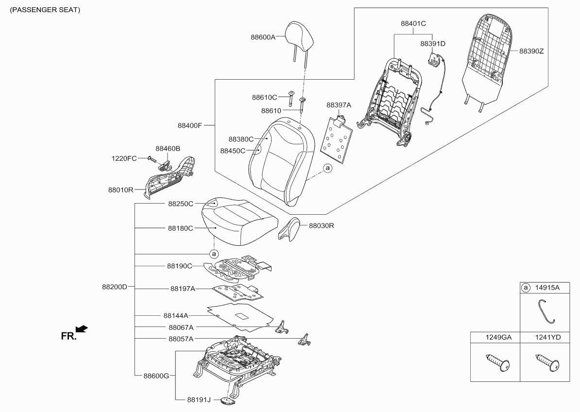 Подушка переднего сиденья пассажира для Киа Соул 2011-2014 