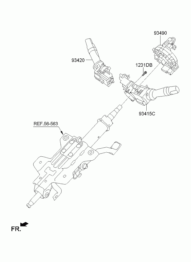 Подрулевой переключатель подсветки для Киа Соул 2011-2014